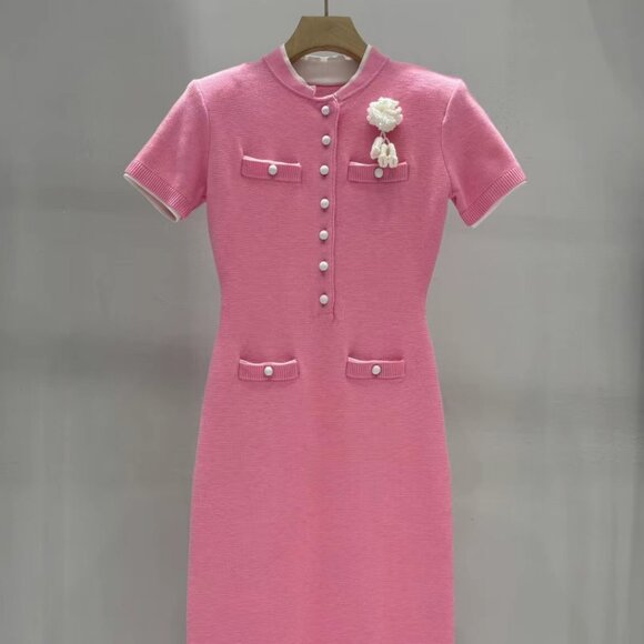 Self-Portrait2025 new pink knitted dress - Picture 2 of 8